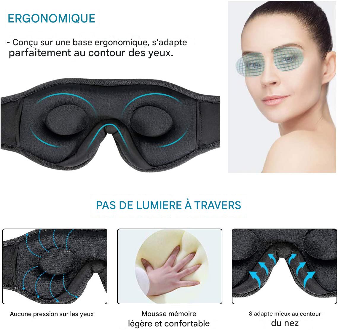 MASQUE DE SOMMEIL 3D BLUETOOTH