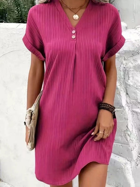 Robe Courte à Manches Courtes