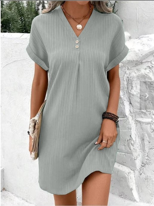 Robe Courte à Manches Courtes
