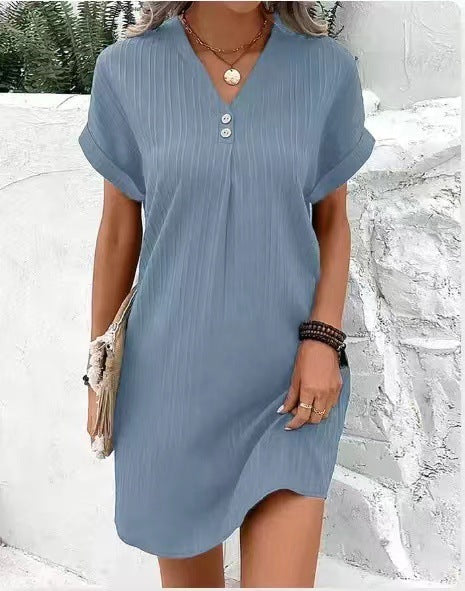 Robe Courte à Manches Courtes