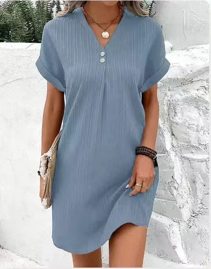 Robe Courte à Manches Courtes
