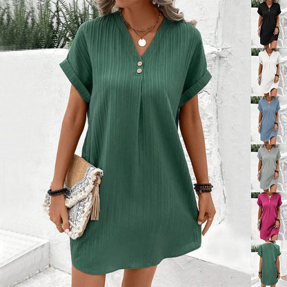 Robe Courte à Manches Courtes