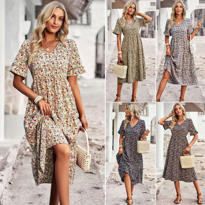 Robe Élégante Femme à Col en V