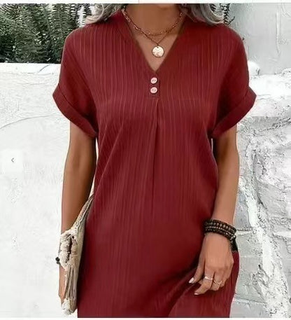 Robe Courte à Manches Courtes